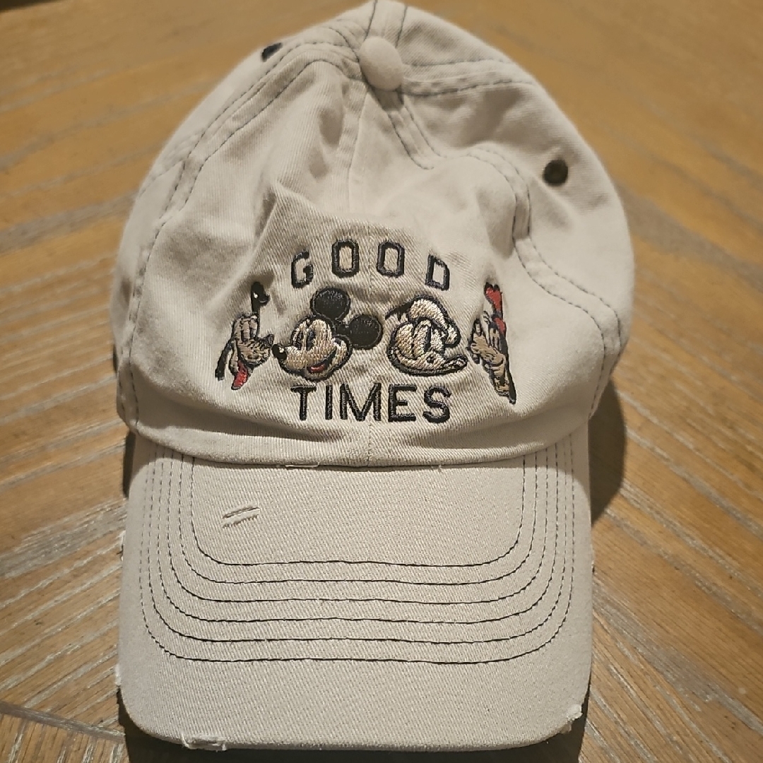 Disney Distressed Beige 'Good Times' Mickey Mouse Baseball Cap